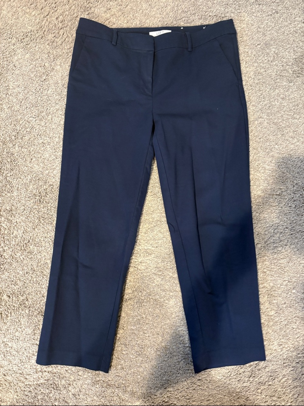 LOFT Navy Rivera Slim Dress Pants